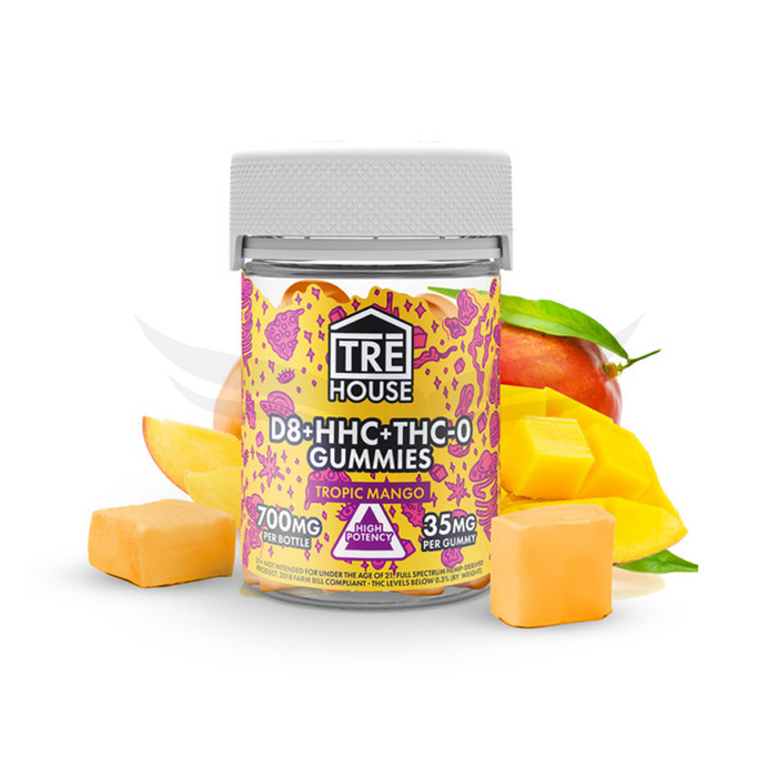 Tropic Mango Tre House D8 + HHC + THC-O Gummies, 700mg